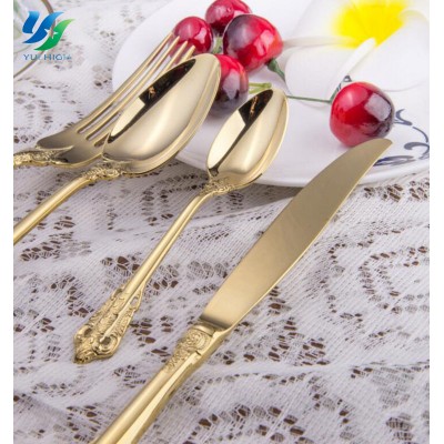 2018 New Design Gold Flatware Cutlery Set Home Goods Flatware