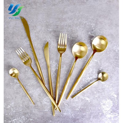 Factory OEM Gold Plated Flatware Sets Metal Gold Flatware Set